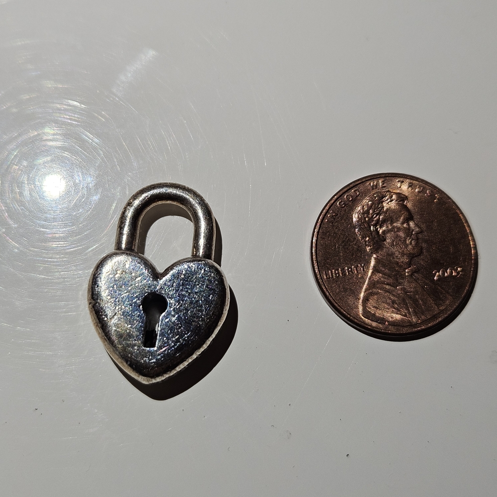 James Avery Silver Heart Lock Charm Padlock Retired